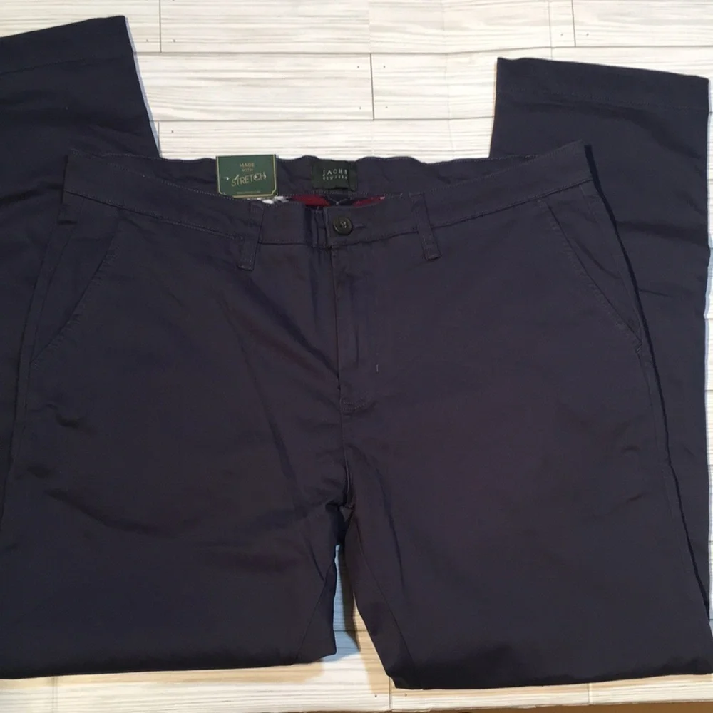 Jachs Bowie fit mid rise slim straight leg flannel lined trouser